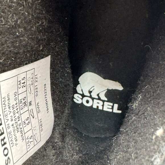 Sorel Womens Black Waterproof Lace-Up Winter Boots With Fleece Lining & Rugged - Picture 9 of 9